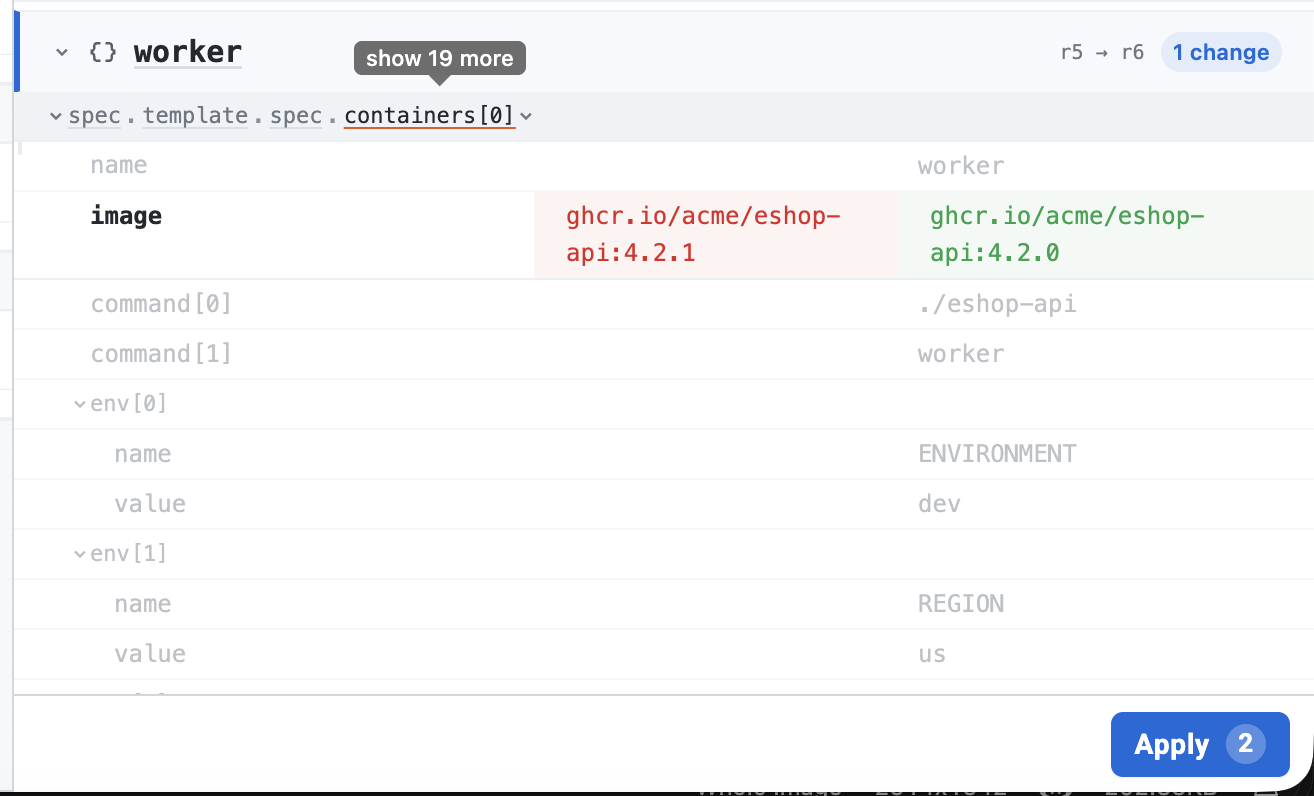 Expanded view of a worker unit showing all fields along the promotion path